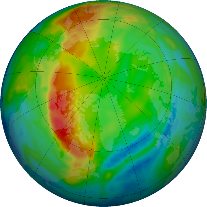 Arctic ozone map for 04 February 1993